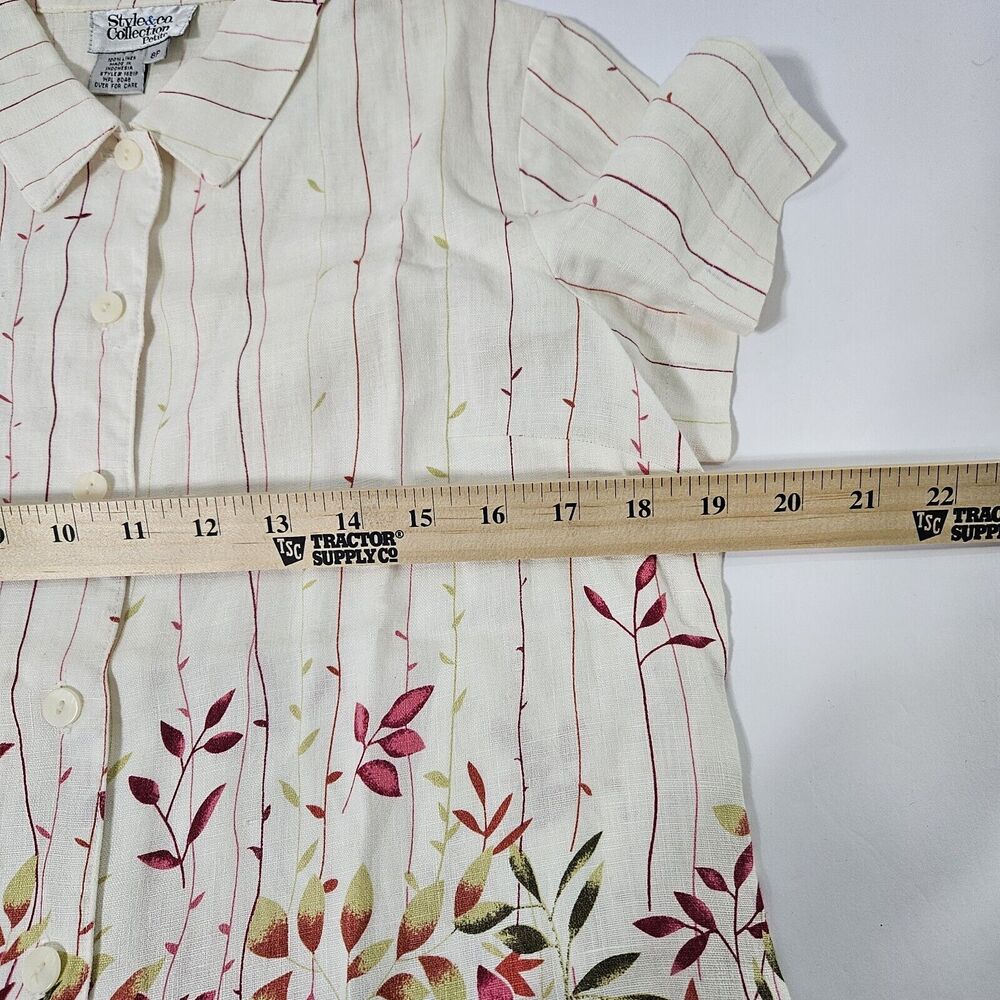 VTG 90’s/Y2K 100% Linen Sleeveless Maxi Dress w/Jacket White Floral- 8P Style Co - Picture 5 of 10